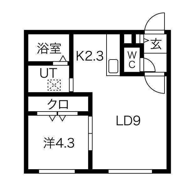 STAR SPOT(1LDK/1階)の間取り写真