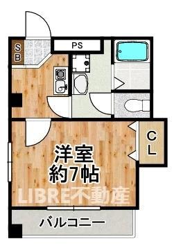 木谷第2ビル(1K/5階)の間取り写真