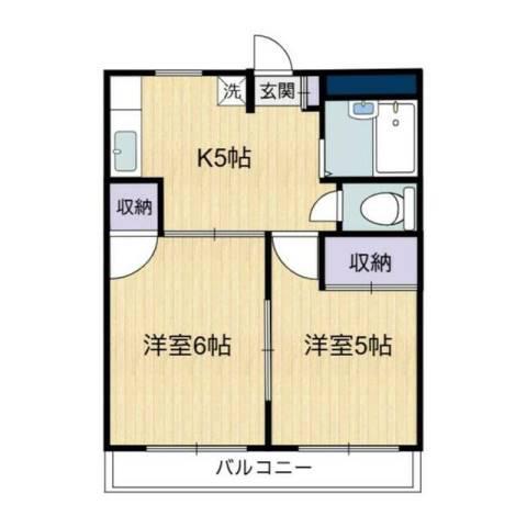 モンシャトー石神井成和(2K/2階)の間取り写真