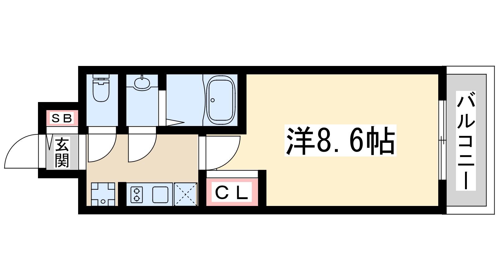 フェニックス新大阪(1K/12階)の間取り写真