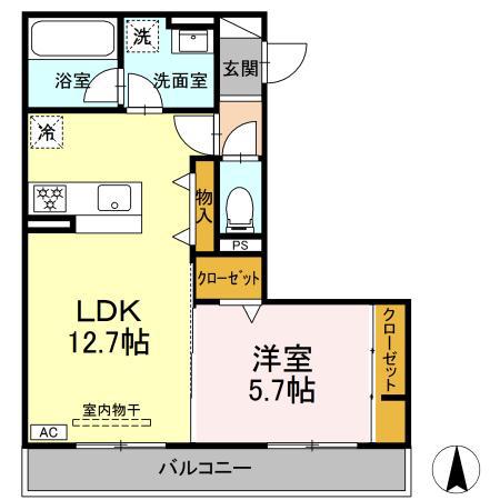 GOODEN徹明通(1LDK/2階)の間取り写真