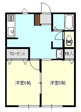 ラフォーレ(2K/2階)の間取り写真