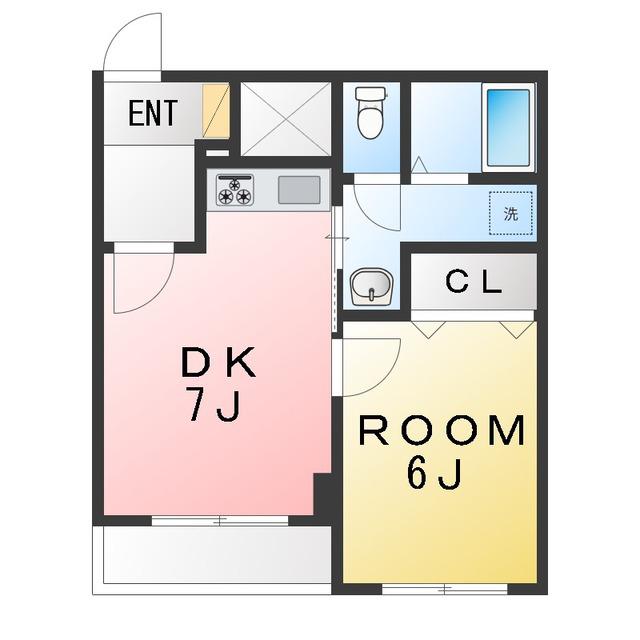 シャンローゼ上大岡(1DK/5階)の間取り写真
