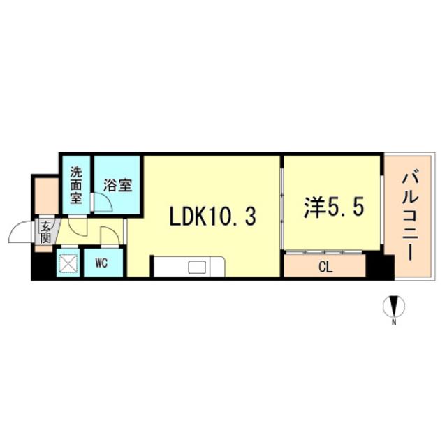 LA DOUCEUR西宮北口(1LDK/6階)の間取り写真