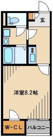 SUTERA・MOE(1K/2階)の間取り写真