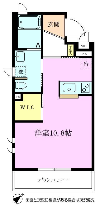 ORIENS(ワンルーム/3階)の間取り写真