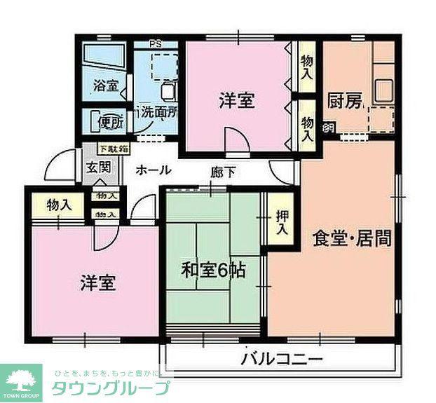 ガーデンハウス南片町(3LDK/1階)の間取り写真