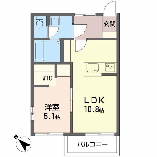 フレグランス・ハッピーTEN A(1LDK/2階)の間取り写真