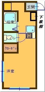 メゾンドフルール八王子(ワンルーム/1階)の間取り写真