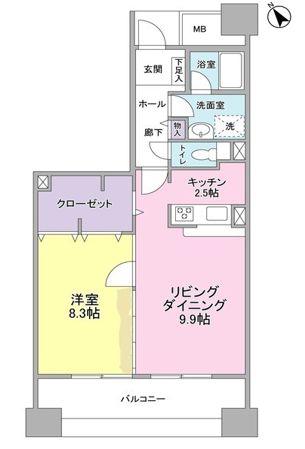 アーバンライフ月島駅前ウエスト(1LDK/12階)の間取り写真