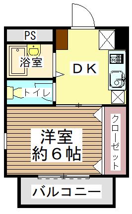 パステル124(1DK/5階)の間取り写真
