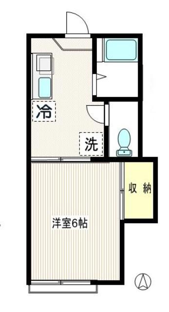 フラッツたまみ(1K/2階)の間取り写真