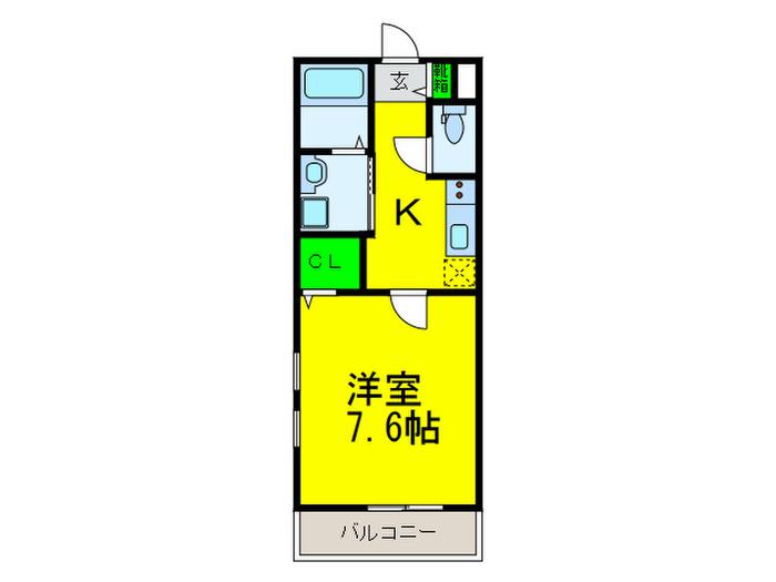 フィアスコート羽衣(1K/3階)の間取り写真