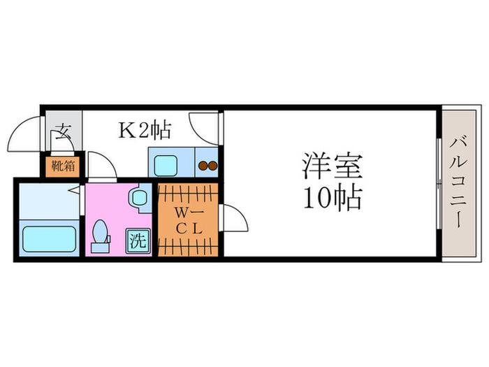 グランコスモ御所(1K/1階)の間取り写真