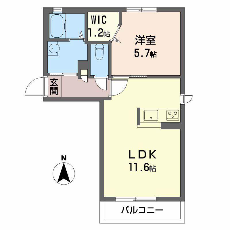 アイビーコート(1LDK/2階)の間取り写真