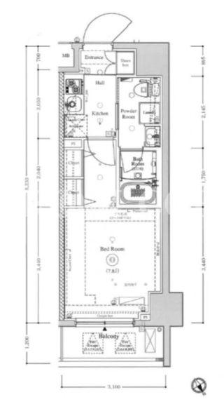 AXAS池袋RESIDENCE(1K/5階)の間取り写真