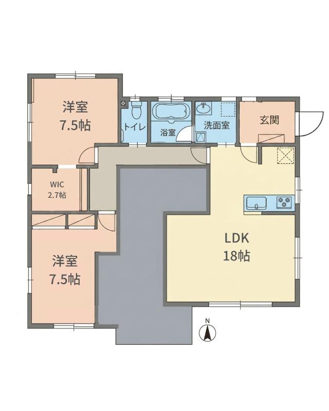 東大泉6丁目メゾン(2LDK/1階)の間取り写真