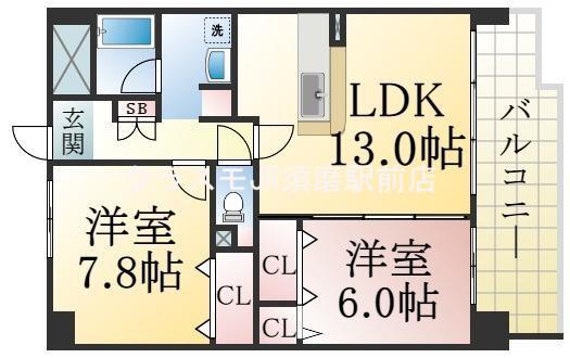 パレセゾン(2LDK/1階)の間取り写真