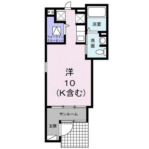 グランツ ミルト T(ワンルーム/1階)の間取り写真