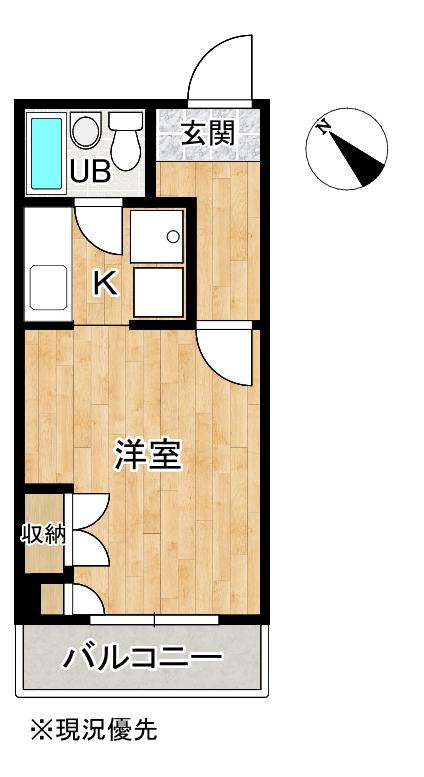 プラネッタ(1K/1階)の間取り写真