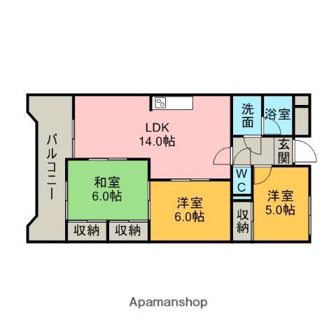 ソシア十三塚(3LDK/1階)の間取り写真