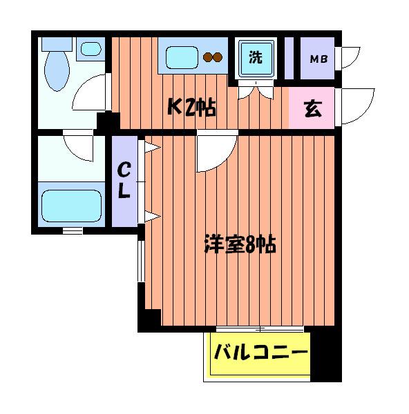 ステップ1(1K/4階)の間取り写真