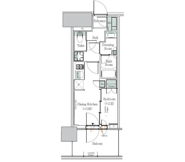 ONE ROOF RESIDENCE NISHI NIPPORI(1DK/4階)の間取り写真