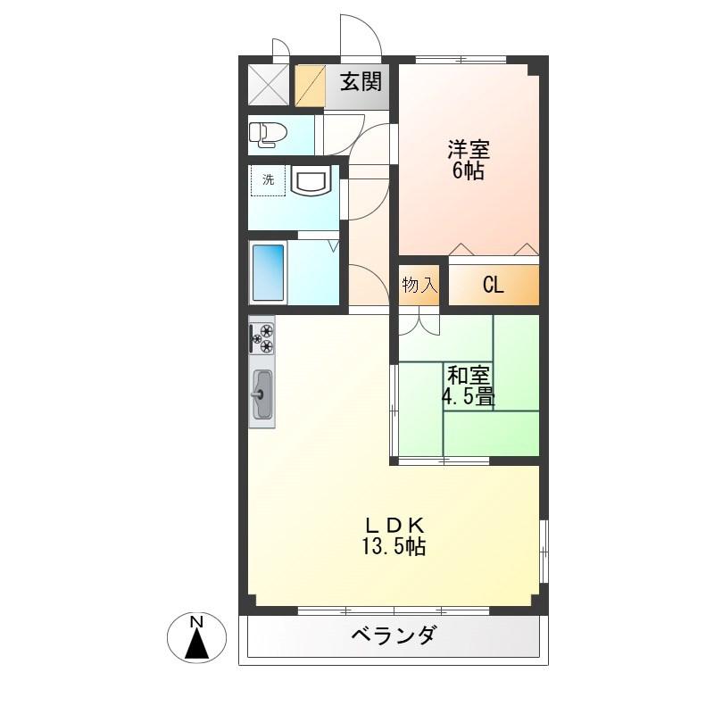 ラ・フレーズ(2LDK/3階)の間取り写真