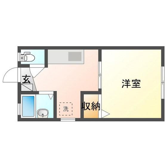リトルノ赤坂台(1DK/1階)の間取り写真