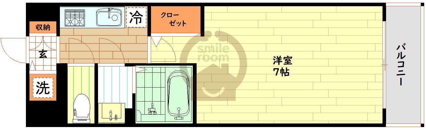 S-RESIDENCE難波大国町UNO(1K/9階)の間取り写真