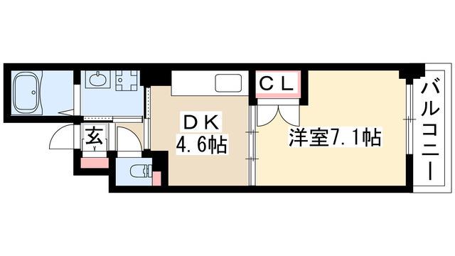 メゾンド・ヴェール(1DK/2階)の間取り写真