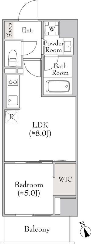 ルミーク門前仲町(1LDK/5階)の間取り写真
