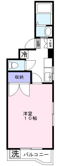 K‐FLAT(1K/3階)の間取り写真