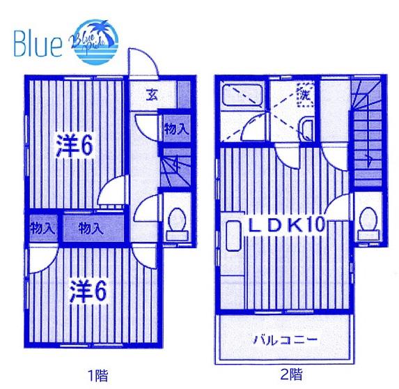 テラス金子B棟(2LDK/1階)の間取り写真