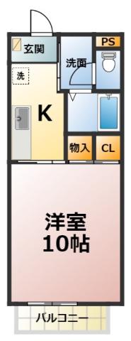 シャルマン森岡(1K/1階)の間取り写真