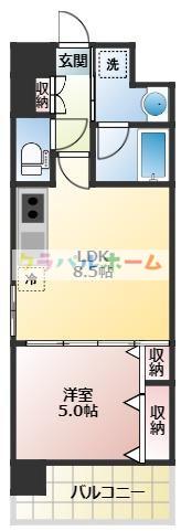 STORM(1LDK/2階)の間取り写真