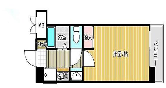 リバーパーク・北条(1K/3階)の間取り写真