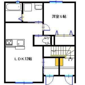 セカンド ハーベスト(1LDK/1階)の間取り写真
