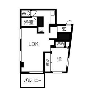 オレンジハイム(1LDK/3階)の間取り写真