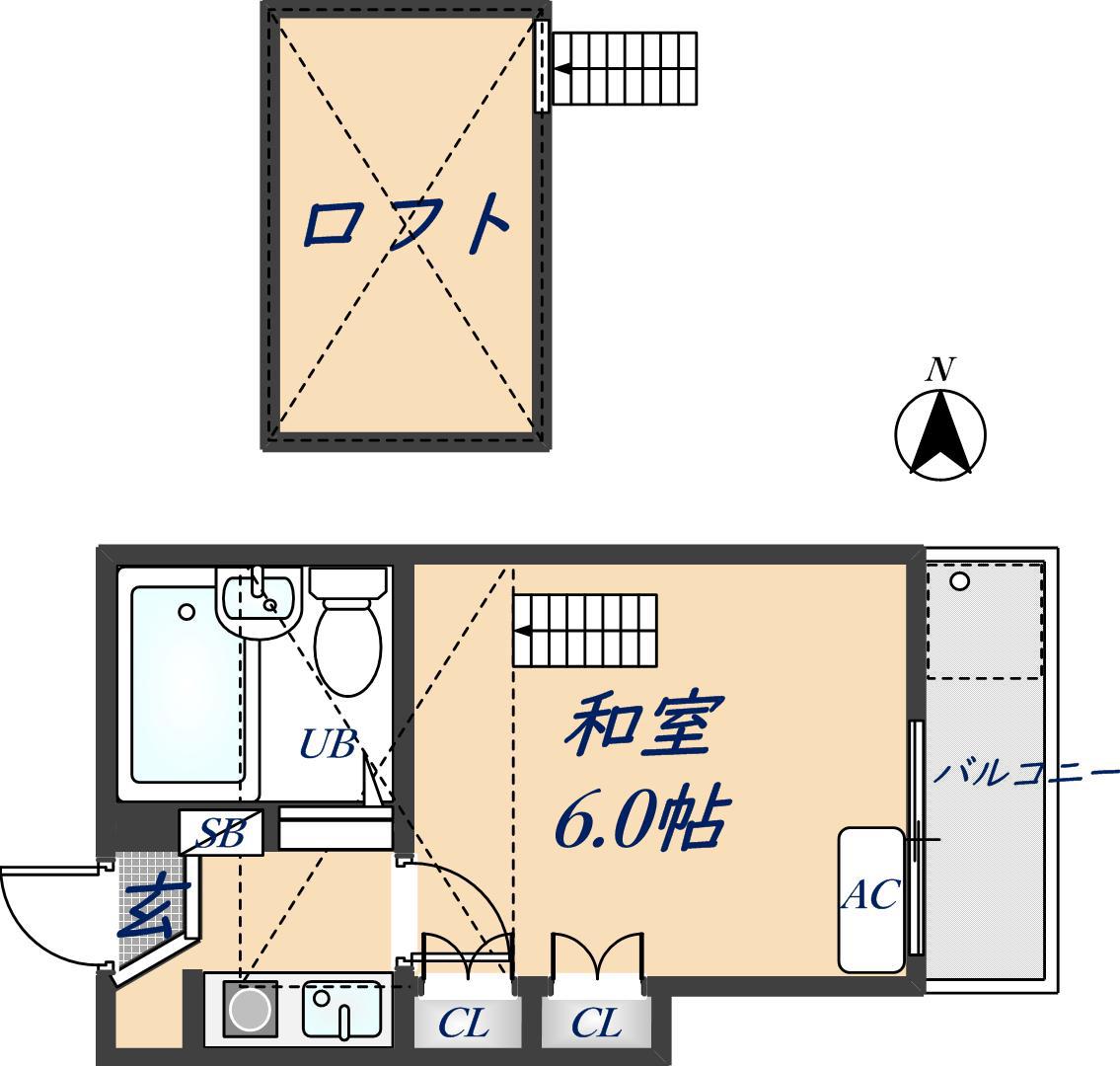 瓢箪山第7マンション(1K/1階)の間取り写真