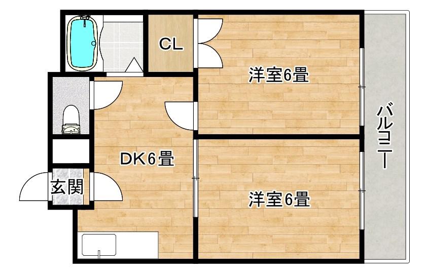 セレーナ堺(2DK/5階)の間取り写真