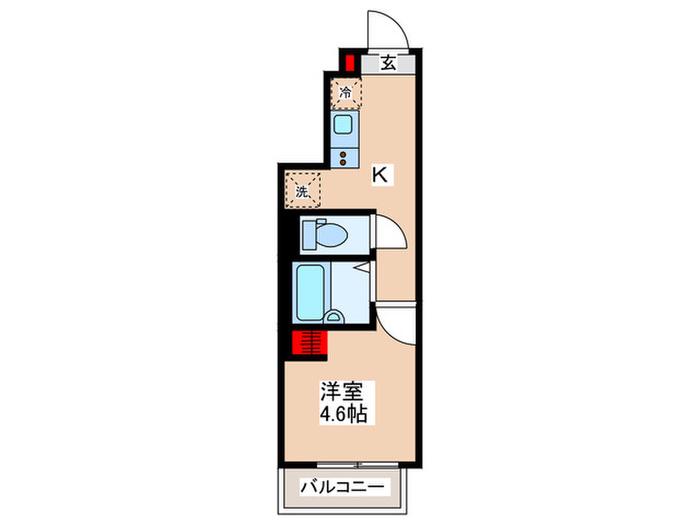 VICTORY東京立川(1K/1階)の間取り写真