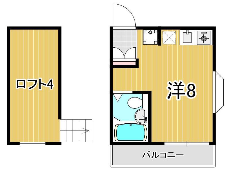 パークハイム綾瀬(ワンルーム/2階)の間取り写真