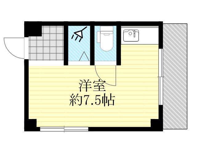 東三国 山真ビル(ワンルーム/4階)の間取り写真