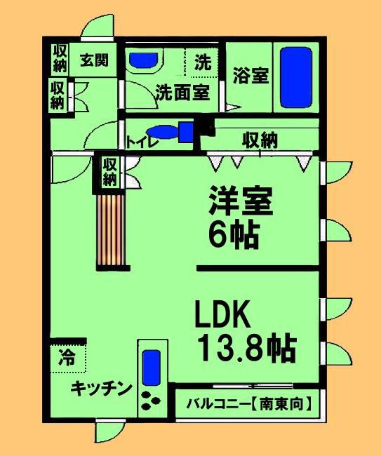 カンタービレ(1LDK/2階)の間取り写真