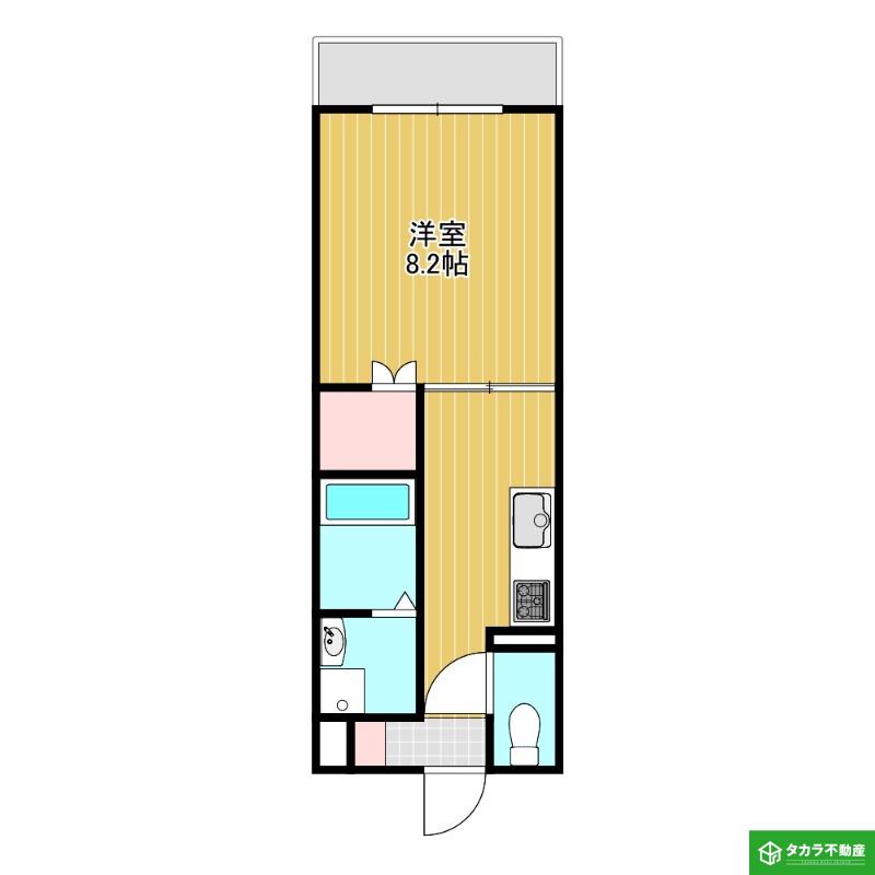 MAISON BLANC 由布(1K/4階)の間取り写真