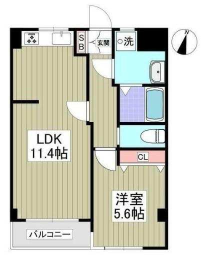 セレスト(1LDK/3階)の間取り写真