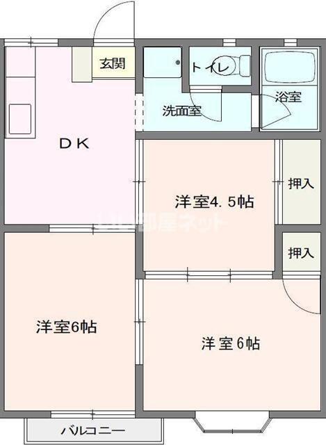F.Fハイツ(3DK/1階)の間取り写真