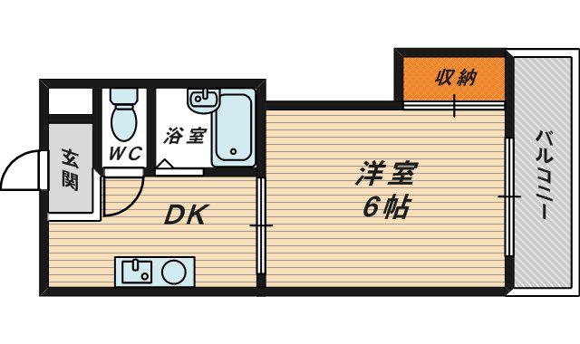 サンライフ内代(1DK/7階)の間取り写真