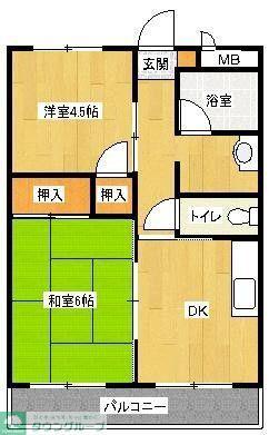 メゾン梶原(2DK/3階)の間取り写真